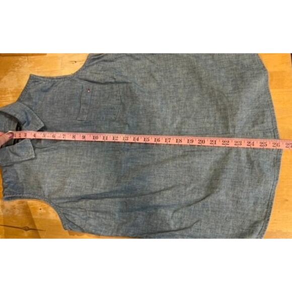 Tommy Hilfiger Sleeveless Chambray Collared Button Front Shirt Top Size S Preppy - Picture 13 of 13